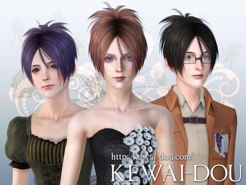 kewai-dou: kewai-dou: Sangrose both gender hair, teen to elder age for The Sims3. It may look like