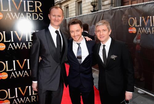 lordshezza:#HQ - Mark Gatiss, James McAvoy and Martin Freeman attend the Laurence Olivier Awards at 