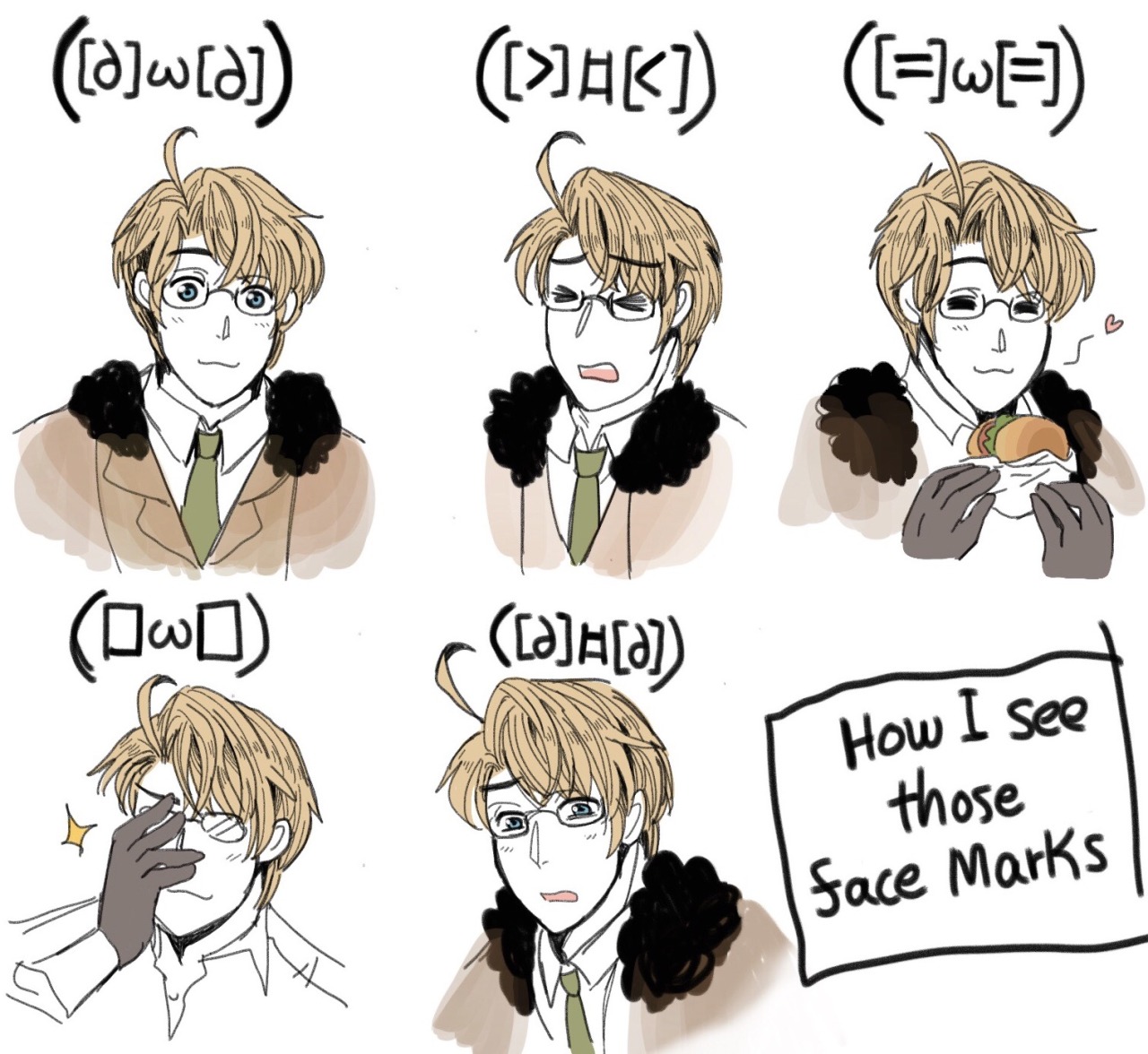 Hetalia Doodle Page Aph Alfred Doodle W アルフレッドの顔文字が可愛い