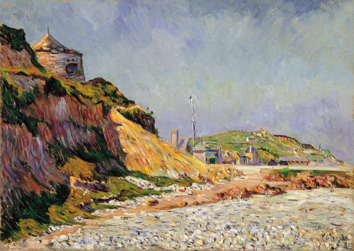 jagkanbliintetal:Paul Signac (French, 1863-1935), Port-en-Bessin, The Beach, 1884. Oil on canvas, 46