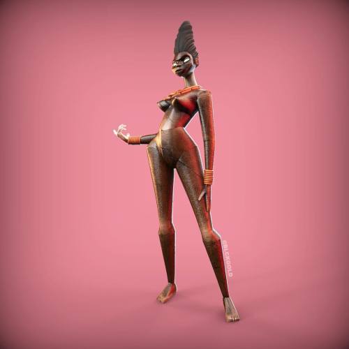 The #Yoruba #goddess #oya #zbrush #keyshot #characterdesign #african #deity #wood