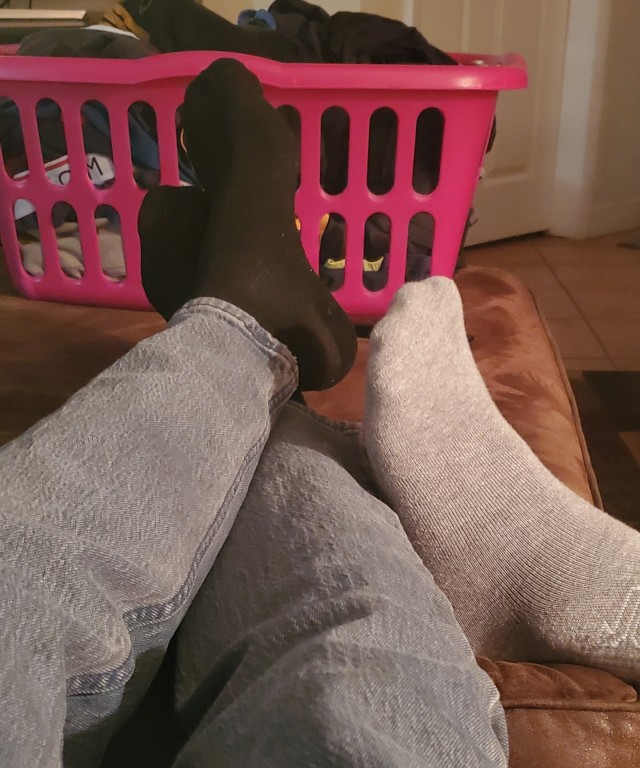 hotmenandfeet:Your host and his partner feet, in socks
