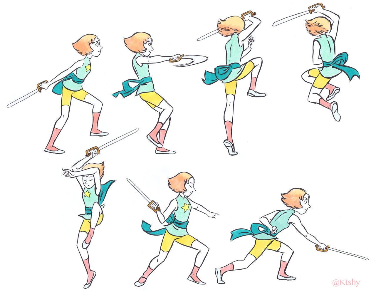 ktshy:Pearl! Drawn using https://www.bodiesinmotion.photo/ poses for reference.