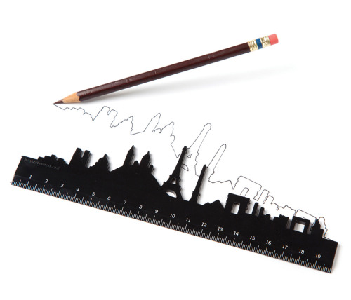 f-l-e-u-r-d-e-l-y-s:  Skyline Ruler by Shelly Freiman for Monkey Business  Twitter Use the straight side of the ruler for everyday measuring or take the scenic route when you have time to spare. The perfect gift to bring home from your travels. Made of