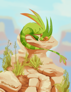 bedupolker: Pokecember 3: Dragon type! Flygon, I’m a sucker for desert ecosystems. Like my art? Follow me on twitter!  