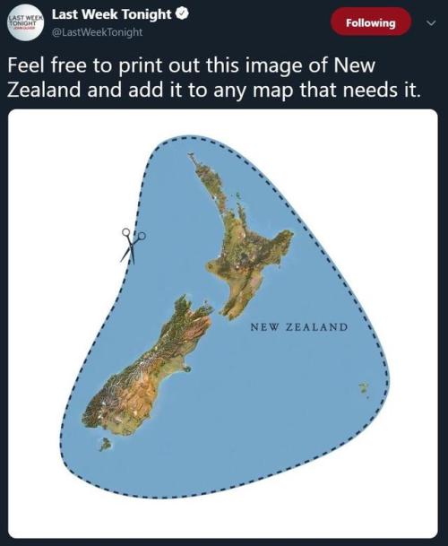 mapsontheweb:John Oliver’s NZ cutout.There’s no such thing as a map that needs that.