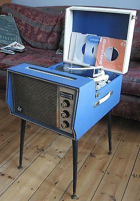 SUPER DANSETTE vintage retro 1960s Hi-Fi record player on legs, restored