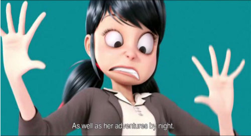 Looks like Marinette isn’t too keen on the phrasing of that subtitle. Or maybe she just peered into the future and briefly gazed at the inevitable flood of rule34. Source (scroll down for vid) Kidding aside, the CG of this show looks promising.