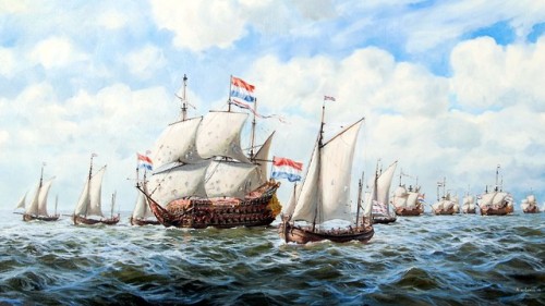 1666 Regreso de Michiel de Ruyter a Wielingen después de la batalla de los Cuatro Días -  Arnold de 