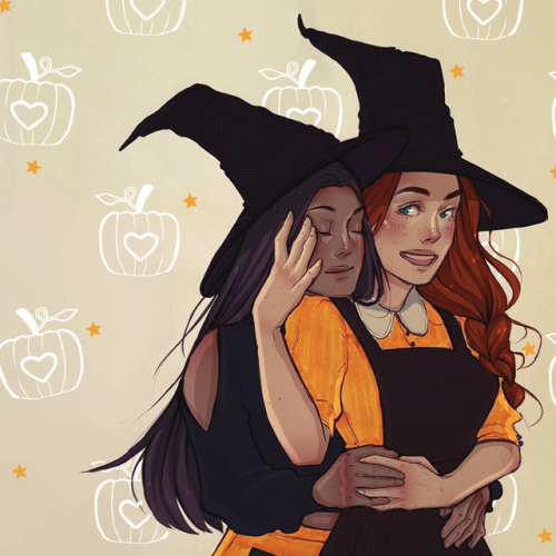dancingwdinosaurs:I doodled some real cute witches today so I thought I might as well upload them! (