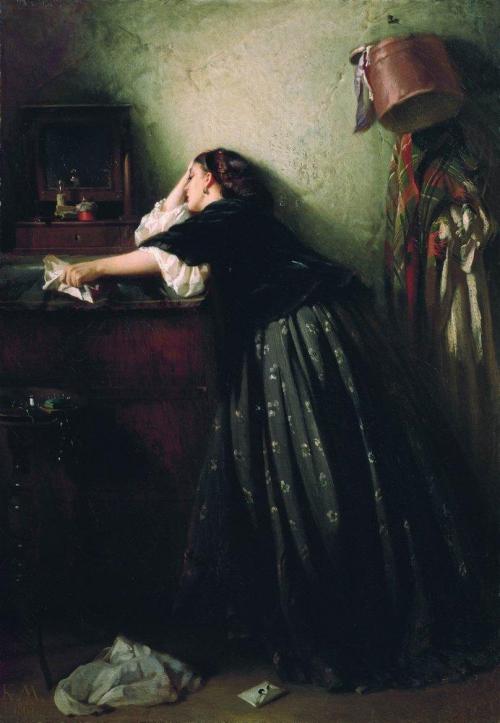 artist-kmakovsky:Widow, 1865, Konstantin Makovsky