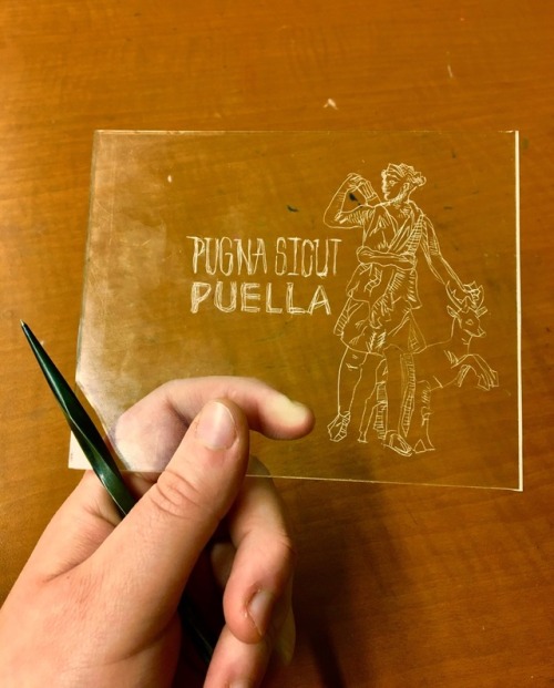 Modifying the “Fight Like a Girl” prints. Now in Latin “Pugna sicut puella”