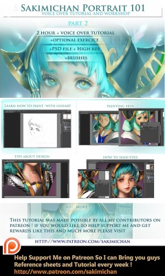 sakimichan:  http://www.patreon.com/creation?hid=1425425&amp;rf=371321 Finally done ! Portrait 101 part 2 Voice over workshop and tutorial( for beginner/ slightly experienced artist), if you are are interested in exchange for bi-weekly donation : D !