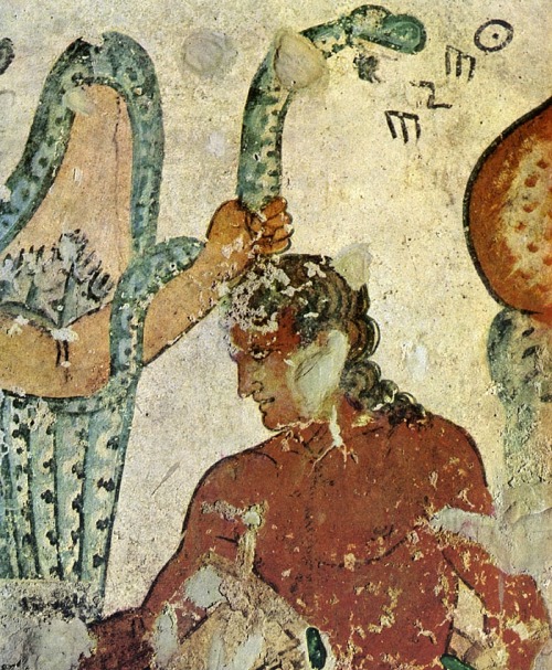 signorformica:Tuchulta, or Aita, chthonic etruscan daemon. III-II century BC. Necropolis of Tarquini