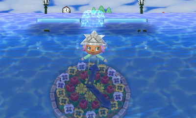 tinycartridge:  Crazy Glitch town in Animal Crossing: New Leaf ⊟ I have no idea how Chupon managed this, but she created a ridic town where flowers and public works projects are placed under water, and where a structures are smushed together to form