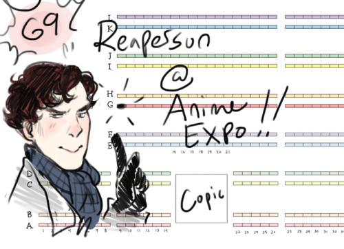 I will be at table G9 at Anime Expo 2013, and I will be there all the days. I believe this table is located near a bathroom, if you need a landmark :p Thanks to sayonararolling for creating a table template image, I wasn’t able to find an official