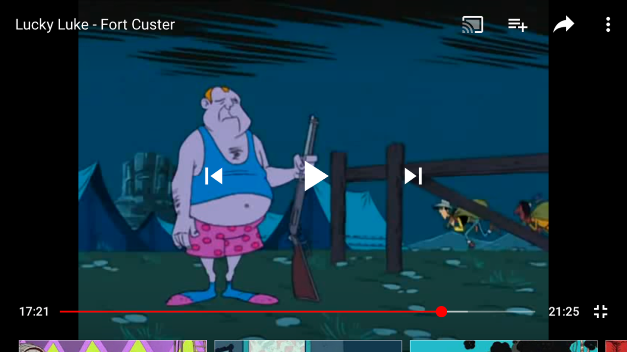 In this Lucky Luke episode, Fort Custer, after the soldiers strip to wash their clothes,