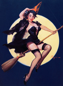 gravesandghouls:  &ldquo;Riding High&rdquo; by Gil Elvgren, 1958 