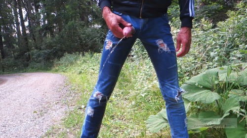 wetting ripped jeans cock out boy outdoor- more wetting pix->http://femboydl.tumblr.com/archive