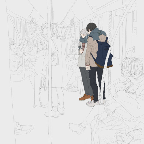 caaliceee:  -metro (listened to ラーメン ‘95 （song by 秦基博&大桥卓弥）when I drew UVU   