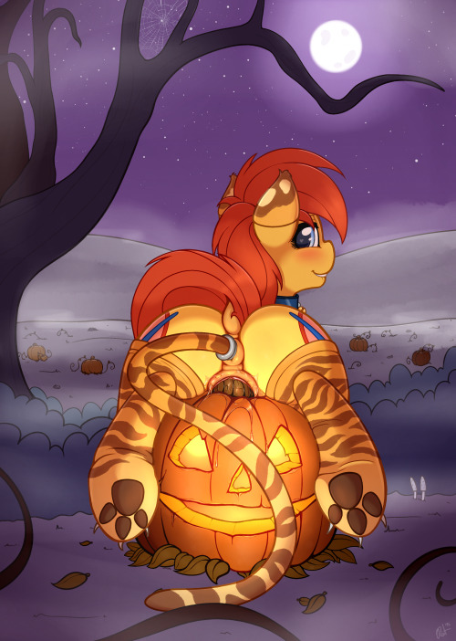 High res here and here!Halloween commission for DASPRiD, his OC Tracy Swift! The costume is inspired by AJ’s costume from the Nightmare Night episode. I had a blast drawing this, I tried a couple of new things with the colors and everything. So much