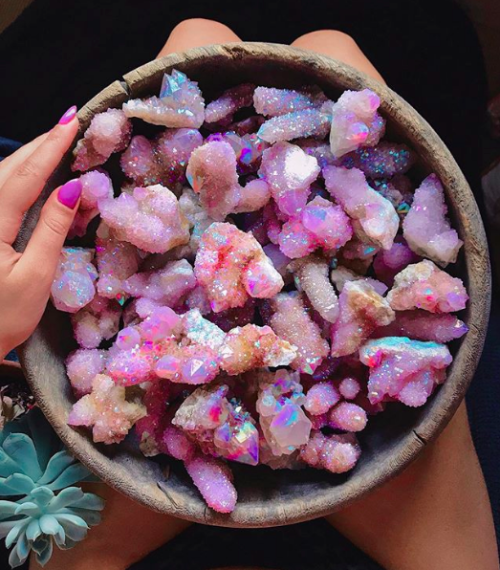 Angel Aura spirit quartz via spiritnectar on IG