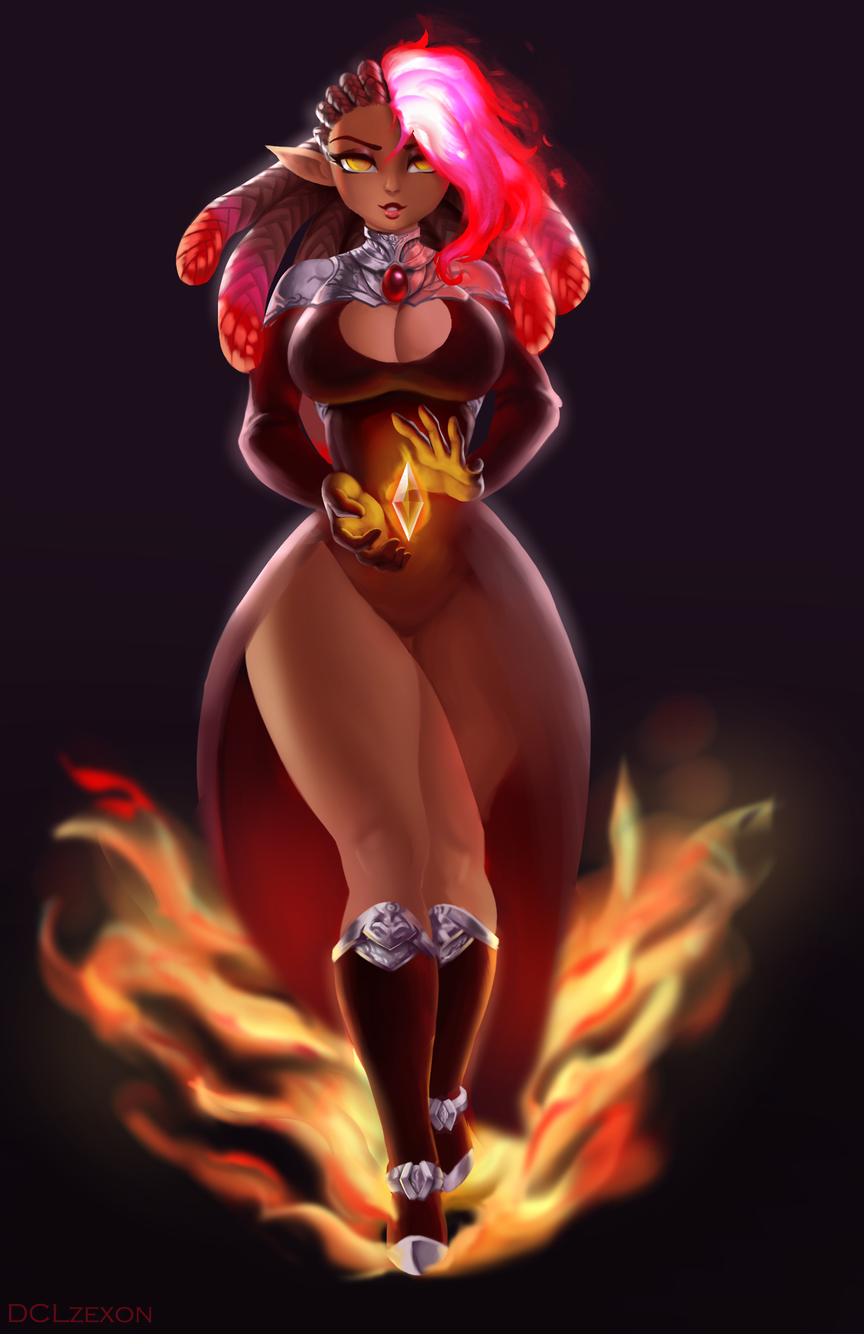 dclzexon:Elf Fire Mage. Commission for a friend