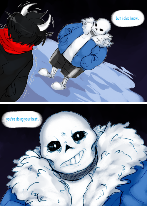 it-a:  even spending a long amount of time in the underground with everyone, I never spoke my name until that point this took FOREVER but yeah a comic about my monstersona and sans have a bit of a bonding moment 