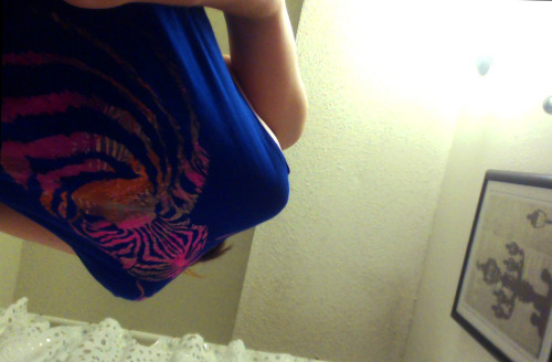 happyhumps:  Here are more pictures(I took them a month ago.)Who wants to suck on my boobs? I am so horny!