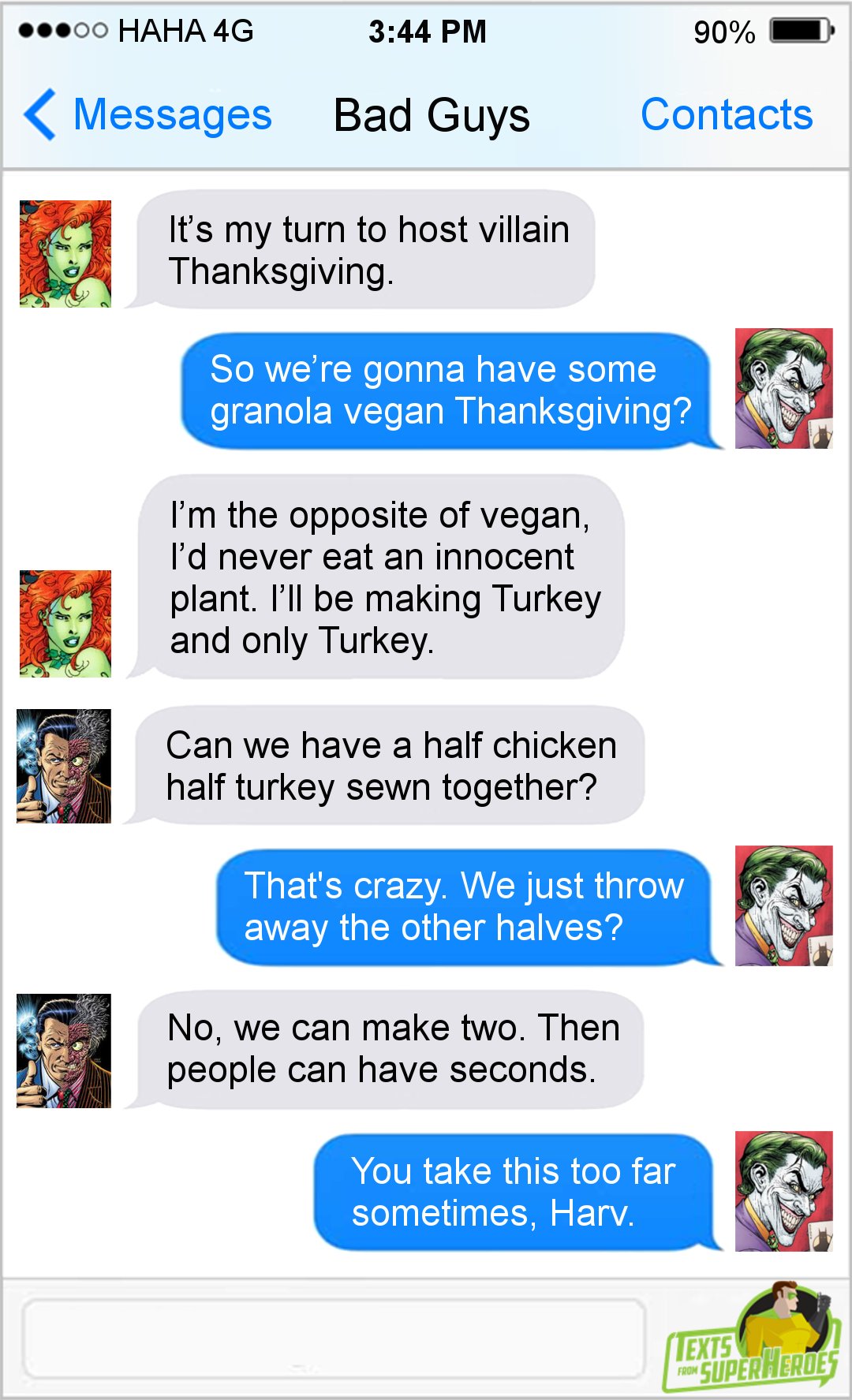 fromsuperheroes:  Texts From Superheroes: Best of Thanksgiving  Nude Sword Day needs