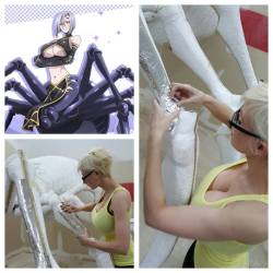 japanesegirllover:  Marie-Claude Bourbonnais is working in her Rachnera cosplay for for  Ninja Division - Soda Pop Miniatures and Seven Seas Entertainment. 