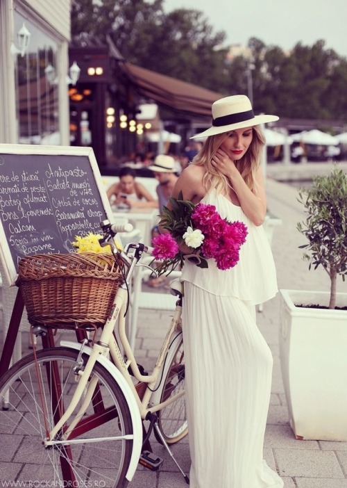 Biking to the restaurant