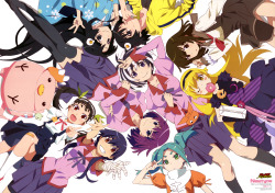 Monogatari-Haruhichan.com-Newtype-February-2015-posters-Bakemonogatari-Hanamonogatari-Nekomonogatari-Kuro-Nisemonogatari-Tsukimonogatari1.jpg