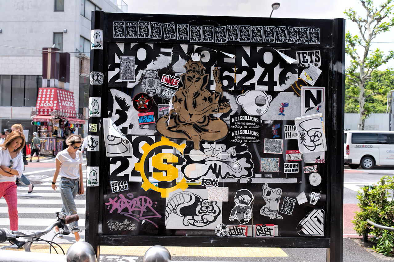 Stickers & graffiti near Takeshita Dori, Harajuku.