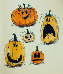 sketchinthoughts:  Pumpkin sketches! 