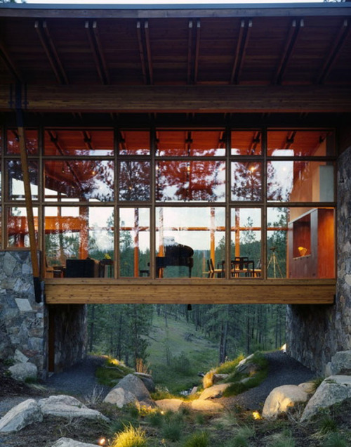 Ridge House Olson Kundig Architects “Situated in a semi-arid conifer forest in eastern Washing