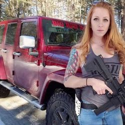 brownellsinc:  @lilreddanger89 (big red danger too) with her custom 9mm AR pistol build from Brownells! Game face = ON!