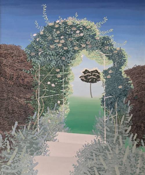 Barbara Balmer (British, 1929-2017), Little May Tree, 1973. Oil on board, 48 x 40 in. #barbara balmer#scottish art#british art#f