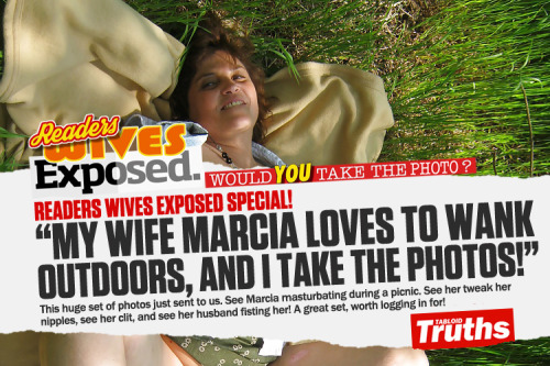 (via Readers Wives Exposed Special! Wife Marcia Loves To Wank and Tweak Her Nipples Outdoors (Explic