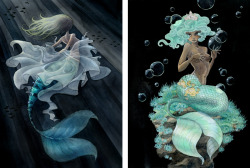 a-shimmering-tear:  tinyprayerstofathertime:   Friday Mermaids masterpost  Drawn by the lovely Renee. Aren’t they just gorgeous?  Yes! Gorgeous they are! :-) 