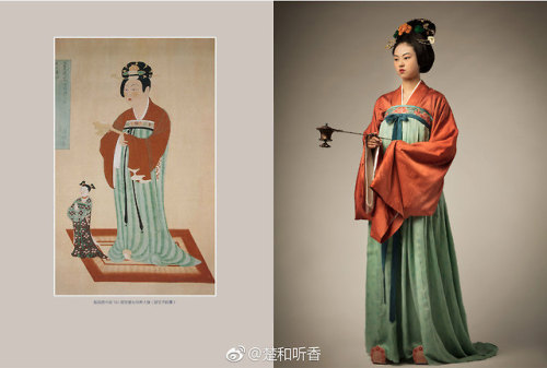 dressesofchina:Recreated Tang-dynasty outfits based on cave paintings