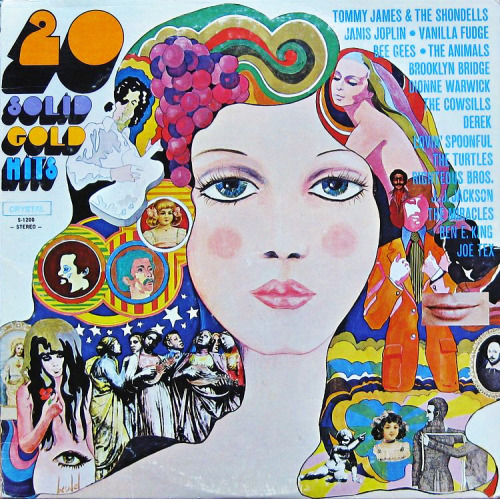 Besalel, artwork for Various Artists – 20 Solid Gold Hits, 1969. Crystal Corporation. Source