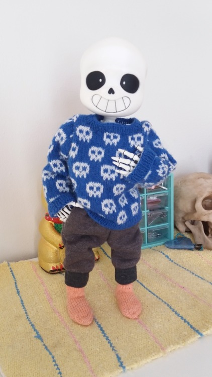 theslowesthnery:during my forced hiatus i also made some stuff for my sansy boy! mostly knit stuff, 