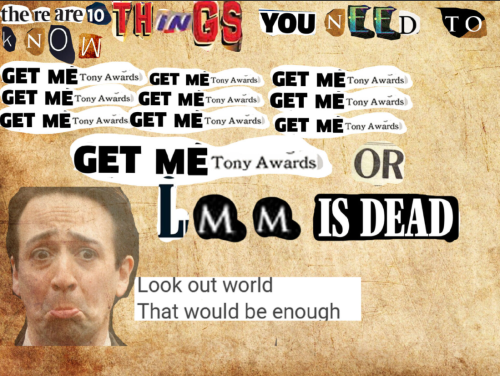 So I Had To Make Ransom Notes, In Class And J Did Lin Manual Miranda Cause It Was For Celebrities. Posting