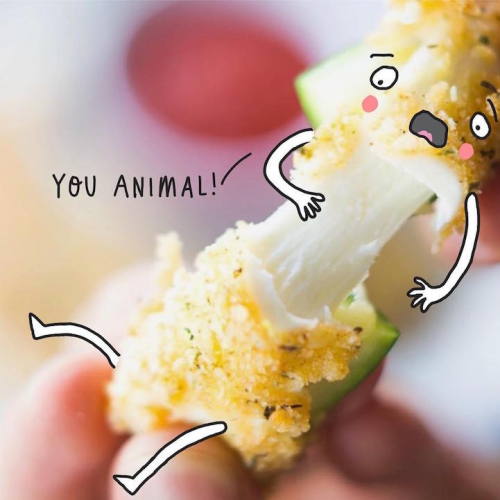 rebecca-splenda:  did-you-kno:  mymodernmet:  Clever Illustrations Reveal the Amusing Thoughts of Inanimate Objects  Eeeehehehee! It’s like they’re soooo cute, but I’d still eat TF out of them…  Sausage Party (2016) 