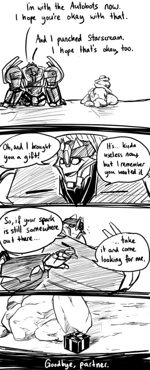 herzspalter:  An anon once asked me “what would’ve happened if Knockout had died instead of Breakdown?” This is my answer. (also, in case it’s hard to see, these are supposed to be Vehicons holding Breakdown back, I messed that one up badly, sorry)