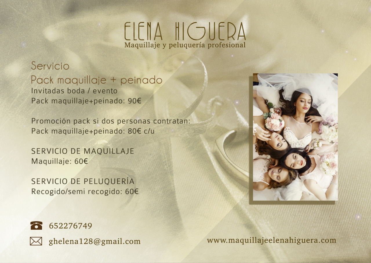 Maquillaje Elena Higuera — Promoción Navidad Pack Maquillaje y Peinado