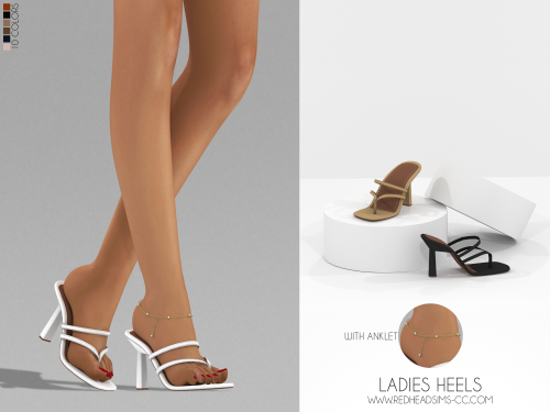 redheadsims-cc:LADIES HEELS WITH ANKLETNEW MESHCompatible with HQ ModNails Colors found in socksCate