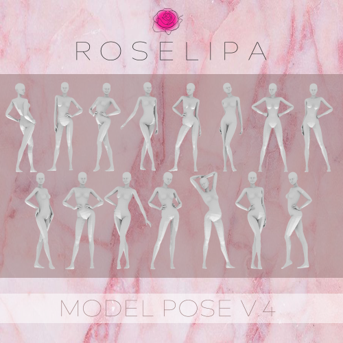 roselipaofficial:  [ROSELIPA] MODEL POSE V.4  About this pose pack:    In Game Pose ♥ &n