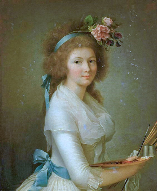 Self portrait presumed to be by Marie-Elisabeth Lemoine (c.1755-c.1812)